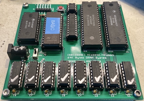 The SBC6809E is sitting on some M3 hex-head screws used for spacers.