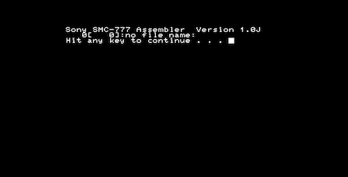 ASSEM is complaining that I didn't give it a file name, which is a fair complaint for it to make.