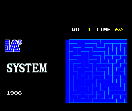 The Sega Master System BIOS screen is sliding aside to reveal the playfield for Snail Maze