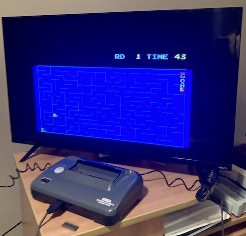 Snail Maze is running on the screen attached to a Sega Master System 2.
