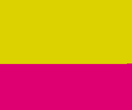 The top half of the screen is yellow, and the bottom third or so is pink.