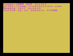The RAM tester, successfully testing 2K in MAME.