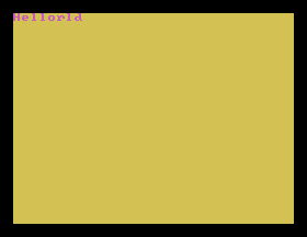 The screen says "Hellorld." If you don't know what this is all about, go check out the Centurion series on Usagi Electric's YouTube channel.