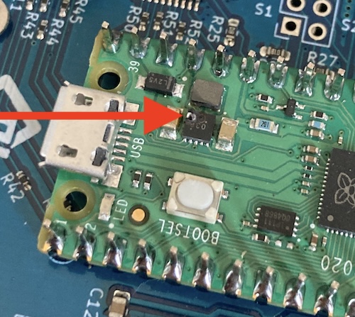 There is a hole in the voltage regulator for the BlueSCSI now. I guess you could say it "blue" up.
