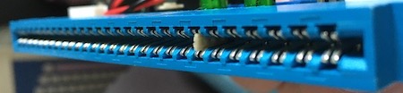 The polarizing key (white) is stuck into the connector.