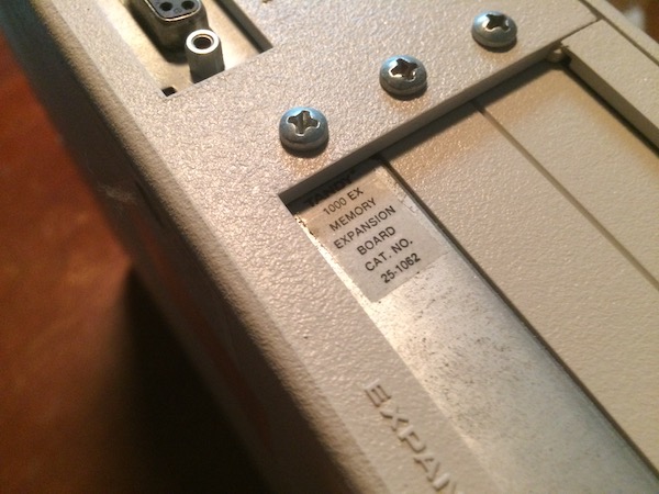 Sticker indicating the presence of a memory expansion