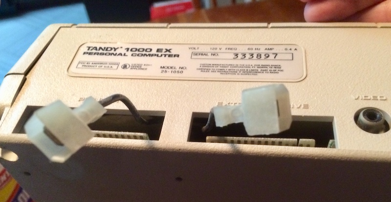 The weird connectors sticking out of the floppy and printer ports