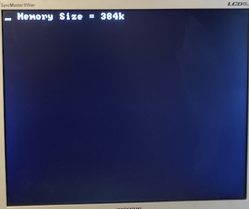 The Tandy says Memory Size 384K, with no errors.