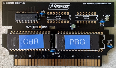 The 'rear' of the PCB, where some jumpers are set. Notice the green Sharpie marks on the 22µF capacitor, which I used to test for clearance against the case. I wet the top of the cap with ink, and then quickly assembled the cartridges to see if it would leave a mark on the inside of the lid, which it did.