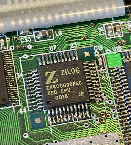 The Z80 CPU on the calculator.