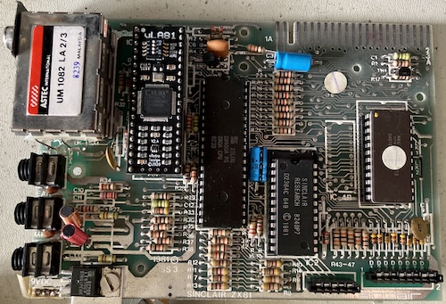 The vLA81, installed into the Sinclair's motherboard.