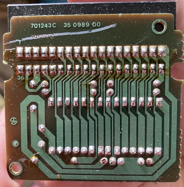 The solder side of the cartridge.