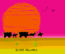 The title screen to "State to State" now says copyright 1989 Hellorld.