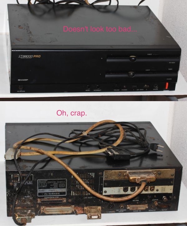 The front and rear photos of the computer.