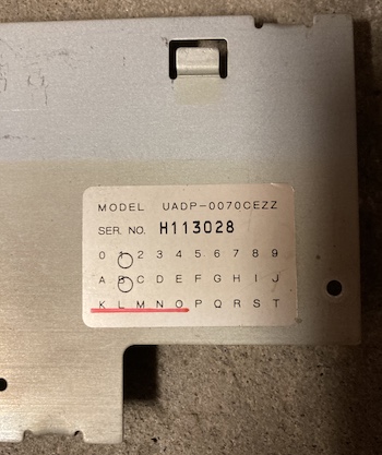 The sticker to my power supply. It reads model UADP-0070CEZZ